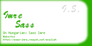 imre sass business card